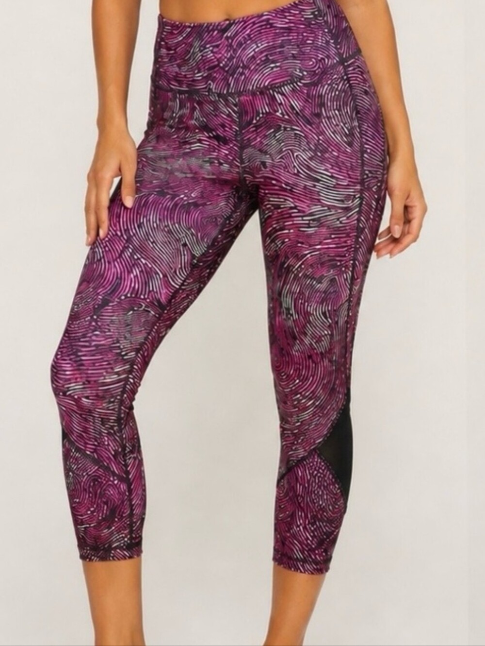 {6} RARE 2016 Lululemon Pace Revival Crop Who Done It Regal Plum Black SeaWheeze